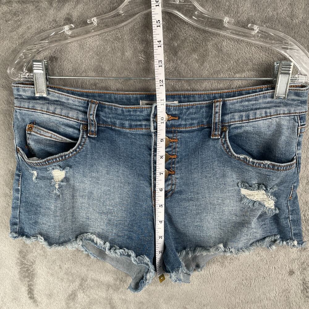 Billabong Hot Pants Denim Shorts Womens 28 Distressed Medium Wash Daisy Duke Y2K - Picture 5 of 8